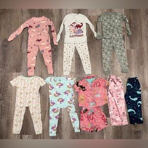 8 Pairs Toddler Girl Pajamas Size 4T